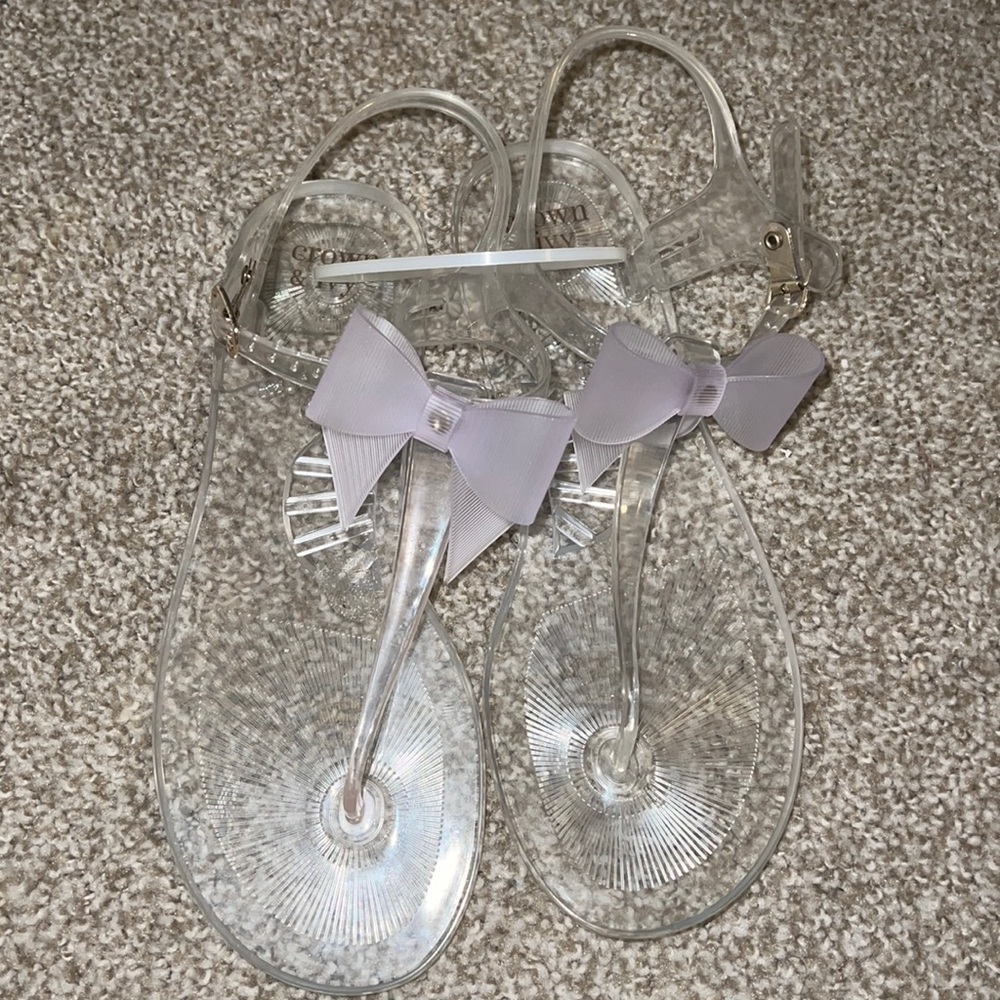 NWOT Crown & Ivy Jelly Bow Sandals